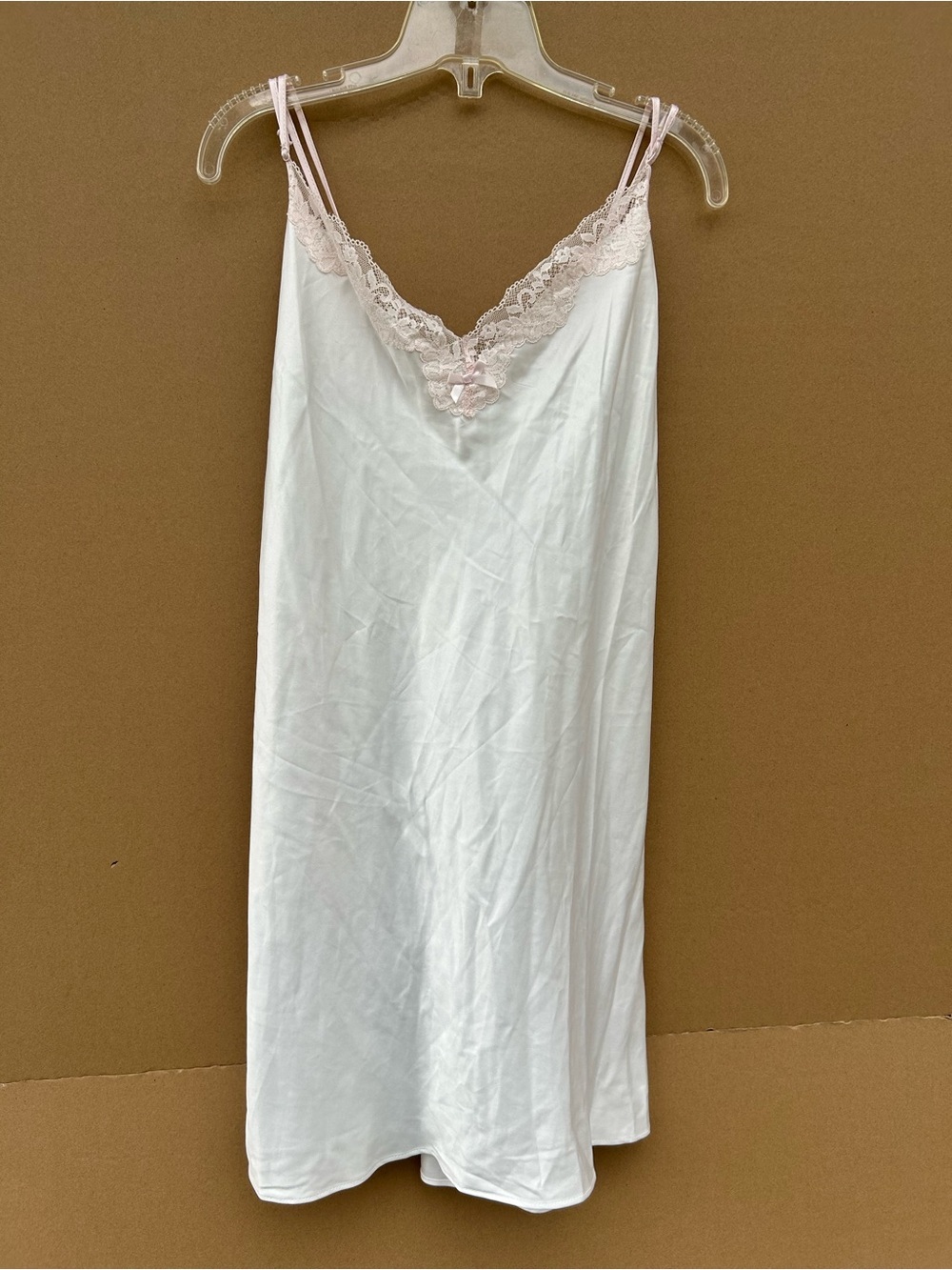 Lilac + London Lingerie Slip Dress Satin Lace Trim white Women’s Large